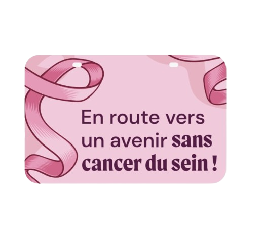 Plaque de vélo en aluminium Made in France - Octobre Rose