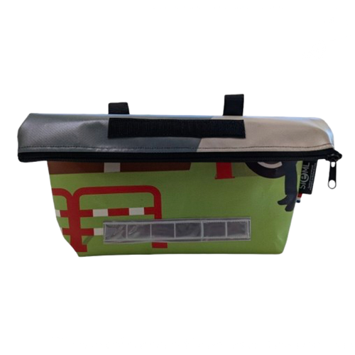 Pochette guidon vélo en bâche upcyclée