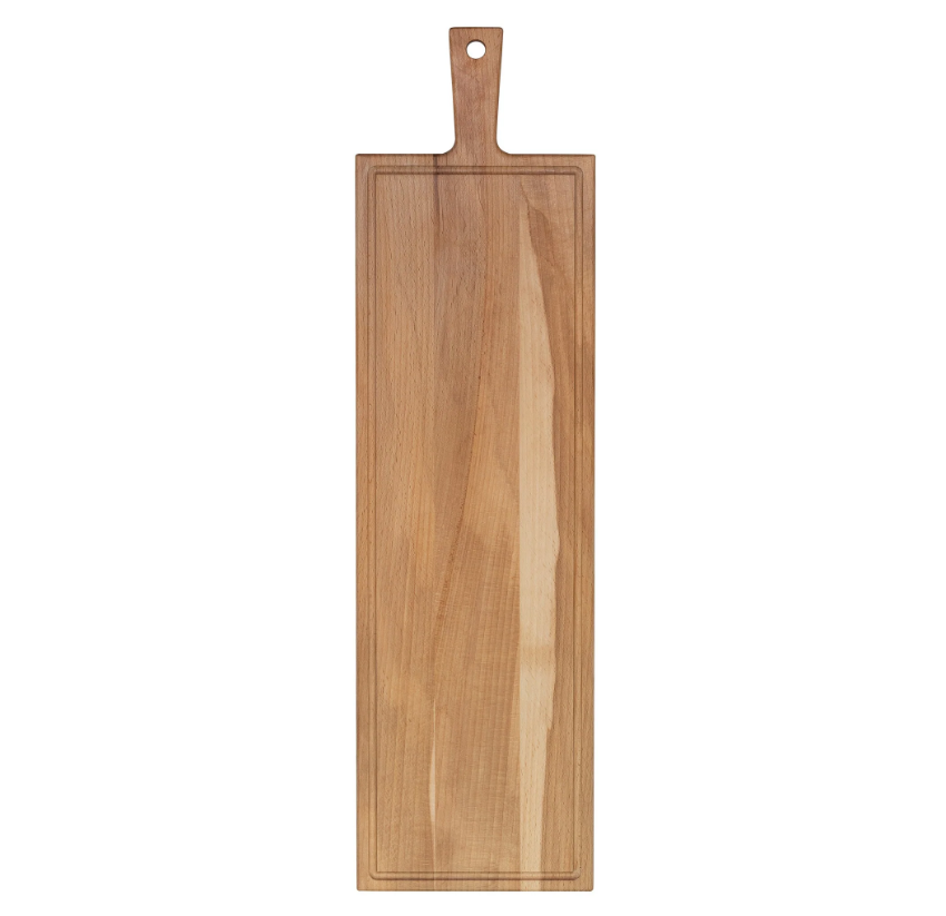Planches rectangulaires en bois d'hêtre avec poignée en cuir - 3