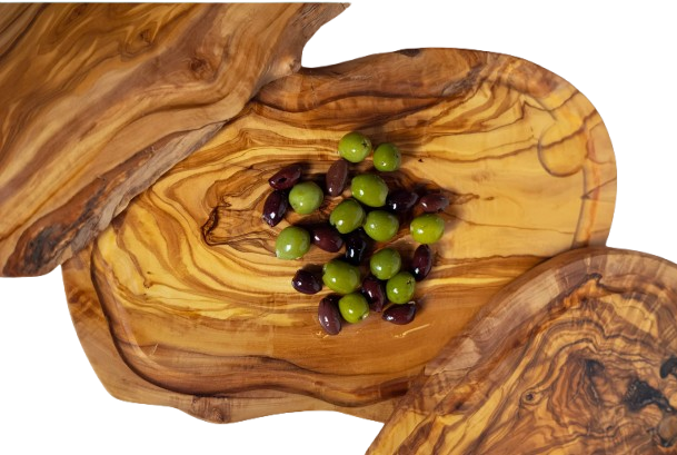 Planche avec rainure à jus en  bois d'olivier