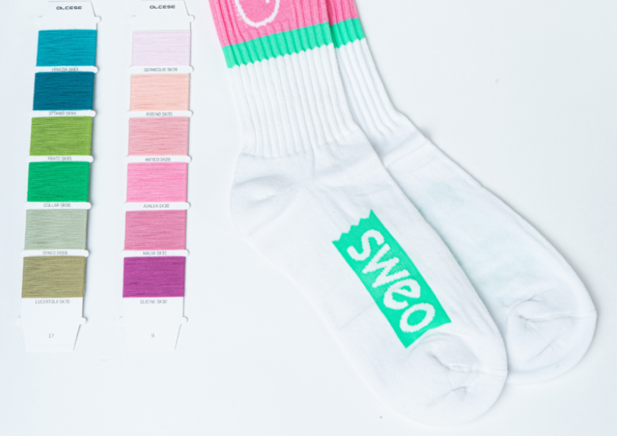 Chaussettes de sport en coton bio tricotées main