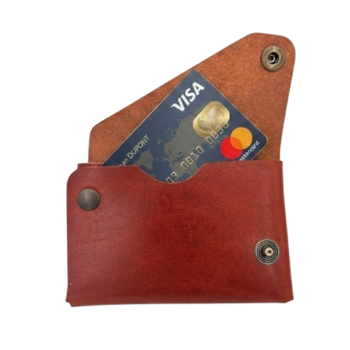 Porte-cartes origami en cuir upcyclé sur mesure