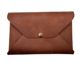 Pochette origami en cuir made in France