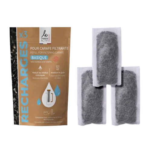 Filtres au charbon actif végétal pour gourdes et carafe made in France