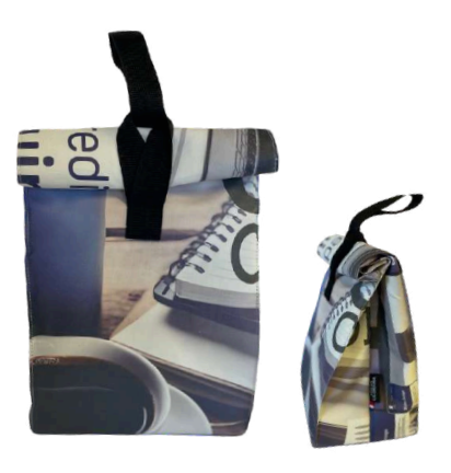 Sac à repas isotherme en bâche upcyclée made in France