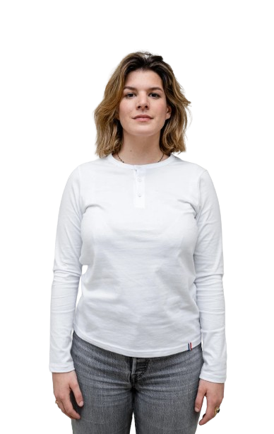 Henley à manches longues en coton biologique fabriqué en France - 7