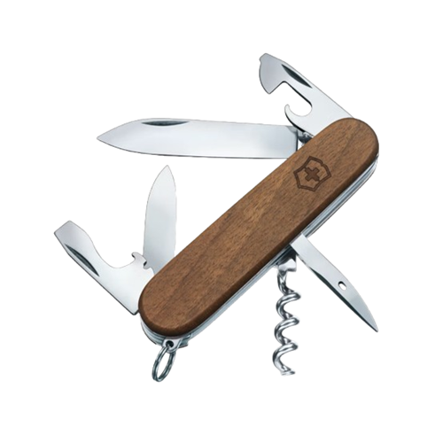 Couteau Suisse 10 fonctions en bois de noyer fabriqué en Suisse