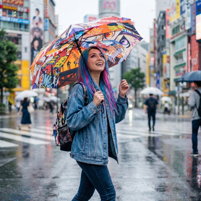 Parapluie pliable ouverture et fermeture auto made in Europe - 3