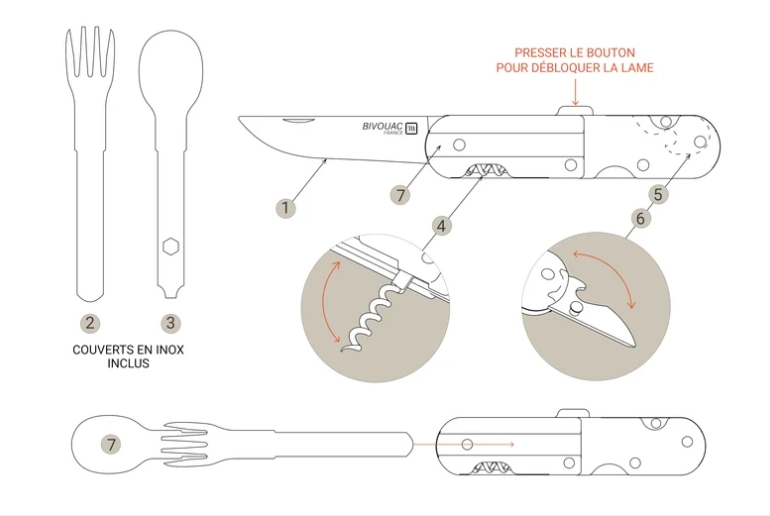 Couteau multifonctions, fabriqué dans une usine historique à Thiers - 9