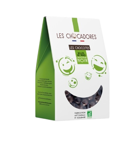 Billes de maïs au chocolat faites dans un ESAT lyonnais, 100g