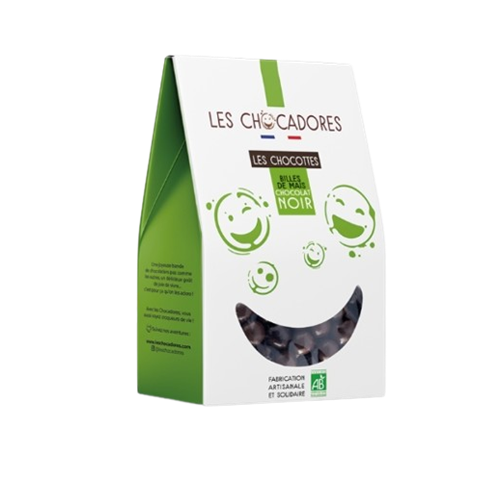 Billes de maïs au chocolat faites dans un ESAT lyonnais, 100g