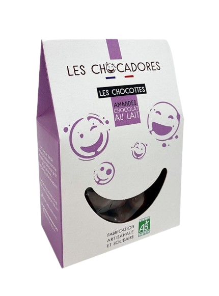 Amandes au chocolat bio faites dans un ESAT lyonnais, 130g - 2