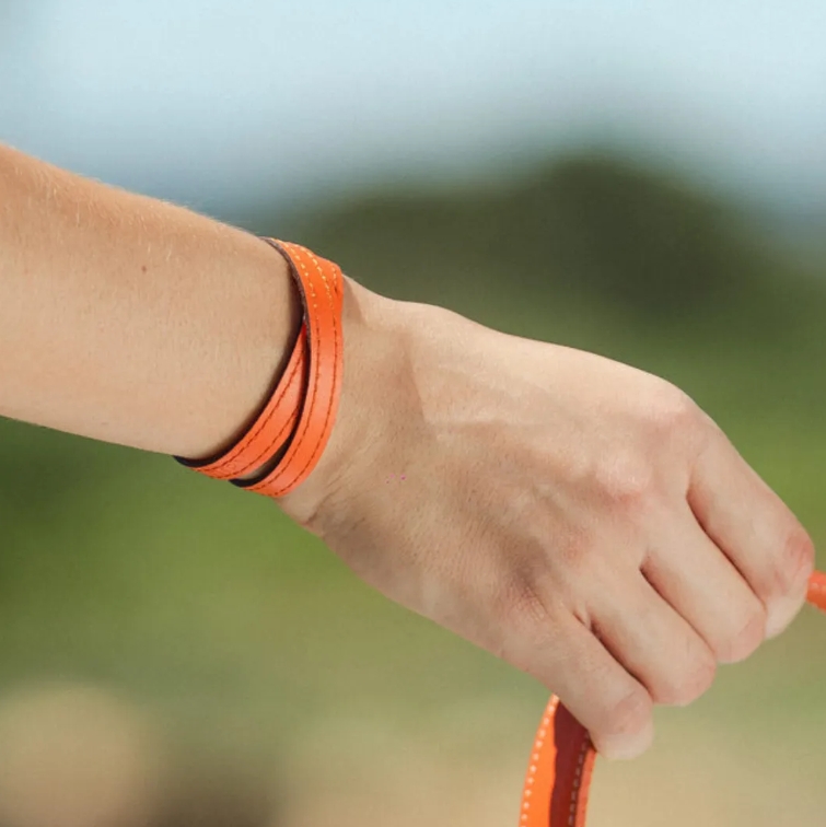 Bracelet en cuir véritable double tour, fait main dans le Rhône - 4