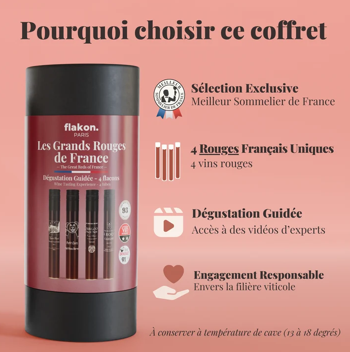 Coffret découverte Grands Rouges de France, sélectionnés par un Meilleur Sommelier de France - 5