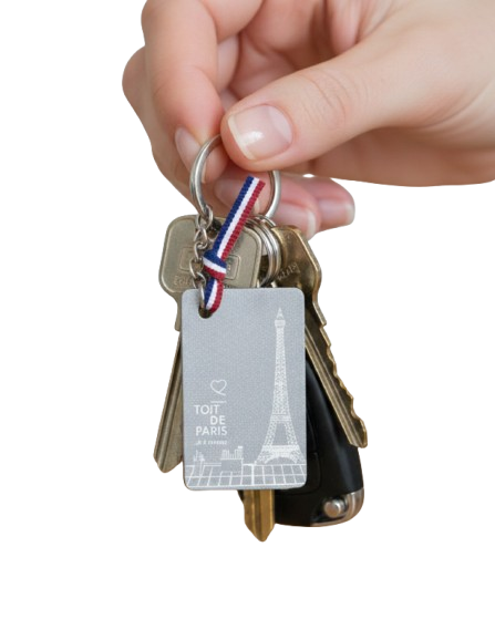 Porte-clé bas carbone et patrimonial, en zinc de toit parisien