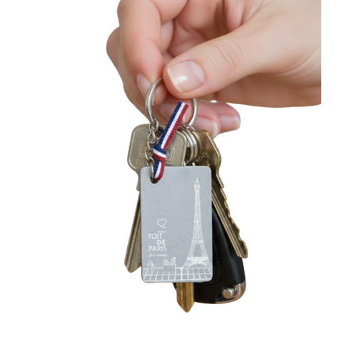 Porte-clé bas carbone et patrimonial, en zinc de toit parisien
