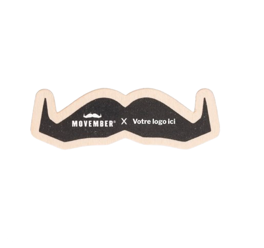 Sticker en bois Movember en forme de moustache