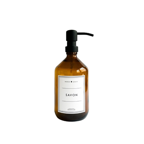 Distributeur de savon en verre avec pompe en acier inoxydable, assemblé en ESAT