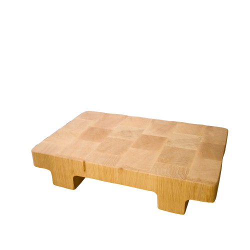 Planche à découper en bois de bout de charme du Jura, fabriquée dans la Loire