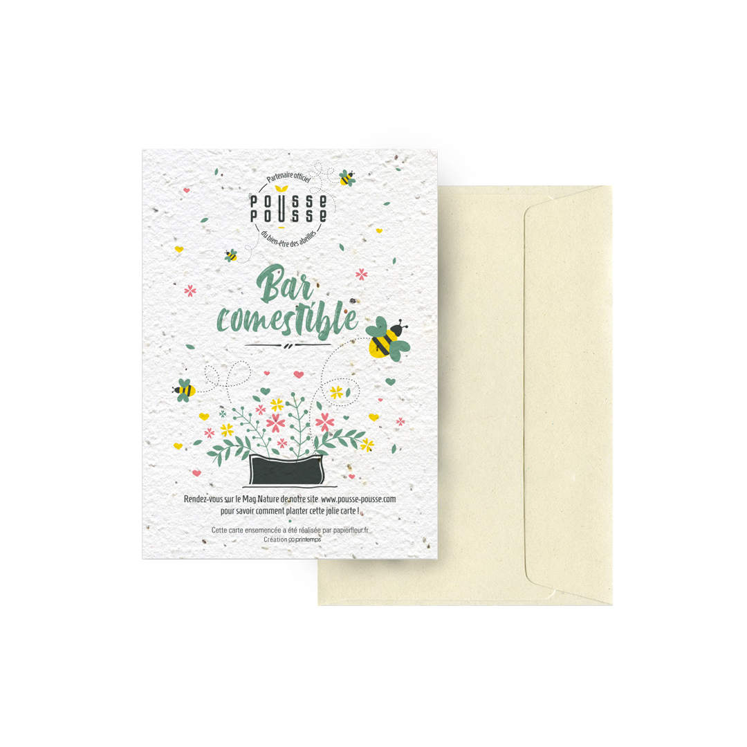Carte postale badge en papier ensemencé fabriquée en France - 2