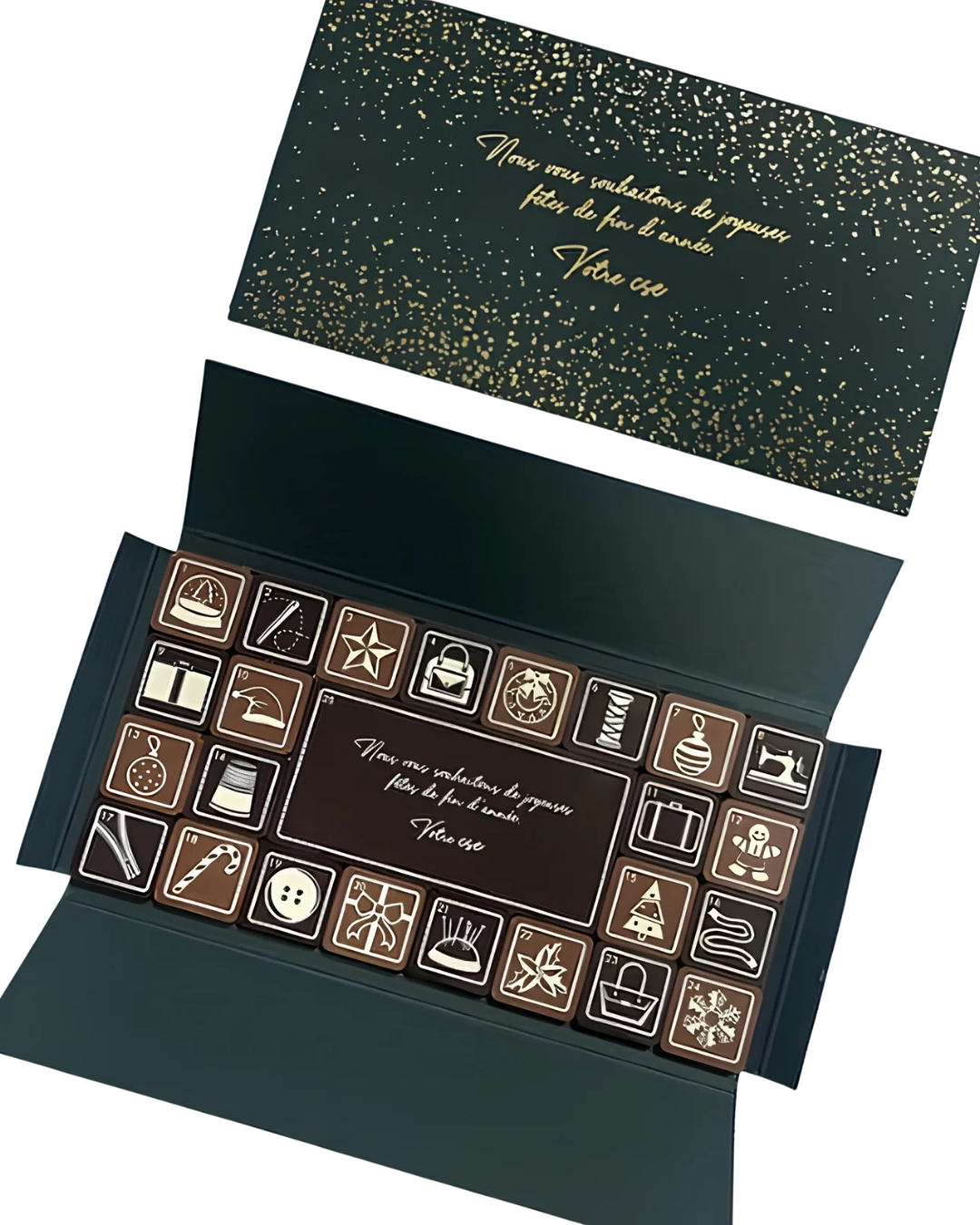 Calendrier de l'avent avec chocolats personnalisables, made in Bretagne