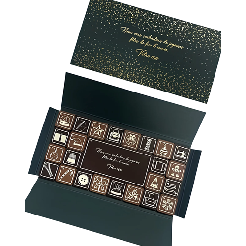 Calendrier de l'avent avec chocolats personnalisables, made in Bretagne