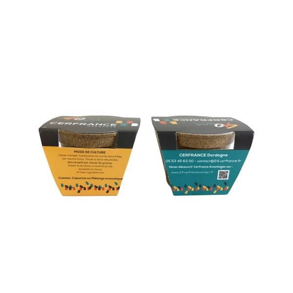 Kit de plantation avec pot en paille de riz -