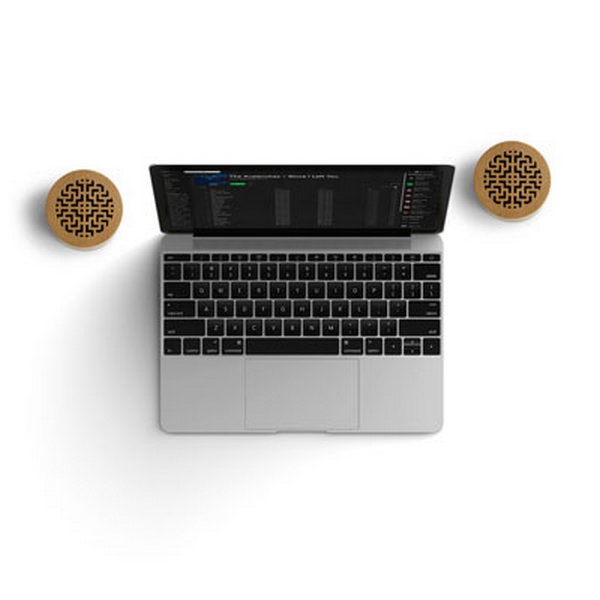 Set de 2 enceintes WOODSTOCK - 3W, bois éco-géré