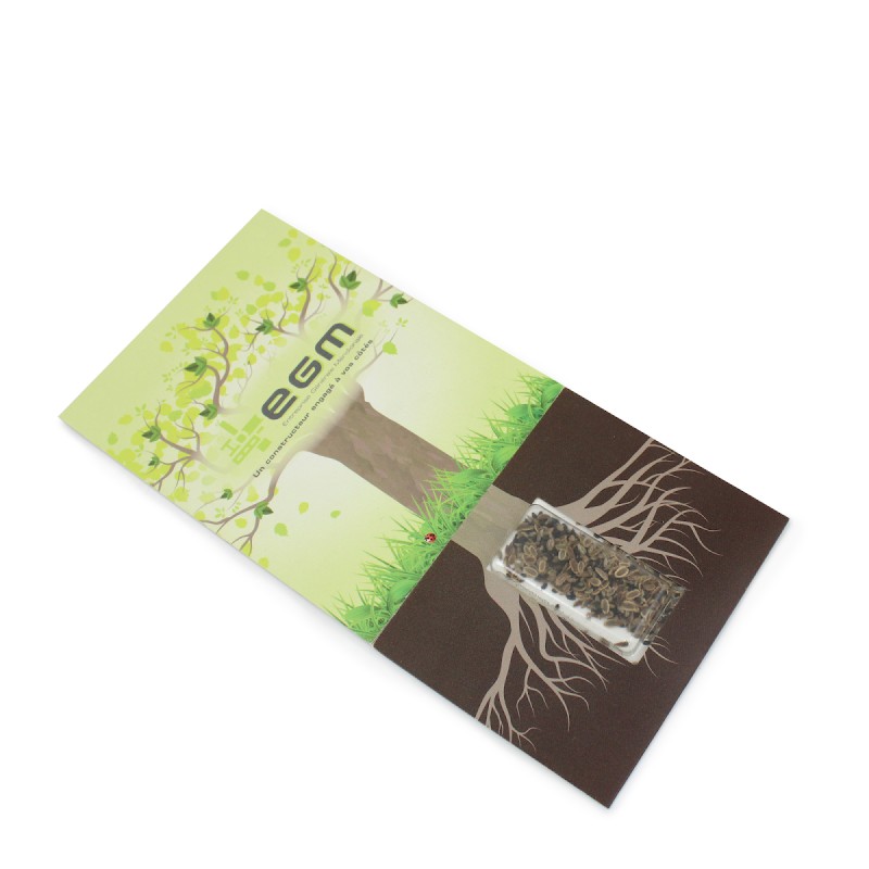 Carte à graines longue avec capsule de graines transparente