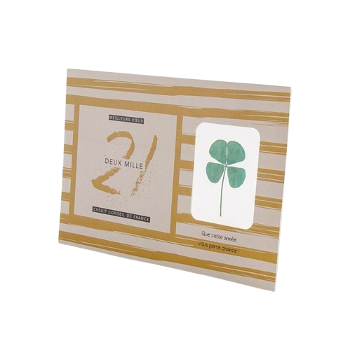 Carte postale trèfle porte-bonheur Made in France